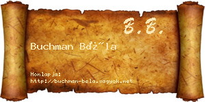 Buchman Béla névjegykártya
